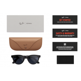 Умные очки Ray-Ban Meta* Headliner Gen 2 Shiny Black, Солнцезащитные линзы G-15 Green (RW4013), размер L